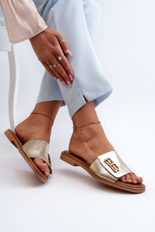 Zazoo 40384 Elegantní styl Pantofle  zlaté barvy