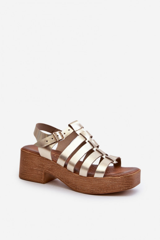 Zazoo 40410 Dámské sandály  zlaté barvy Zazoo 40410 Dámské sandály  zlaté barvy