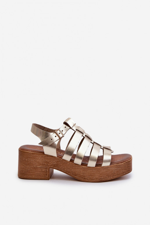 Zazoo 40410 Dámské sandály  zlaté barvy Zazoo 40410 Dámské sandály  zlaté barvy