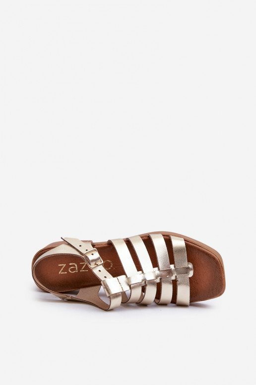 Zazoo 40410 Dámské sandály  zlaté barvy Zazoo 40410 Dámské sandály  zlaté barvy