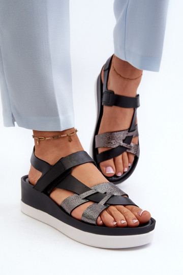 Zazoo 40397  Dámské sandály s platformou Černé