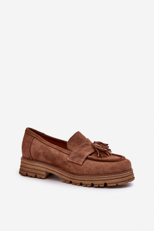 Zazoo 3469 Semišové mokasíny  se střapci hnědá Zazoo 3469 Semišové mokasíny  se střapci hnědá