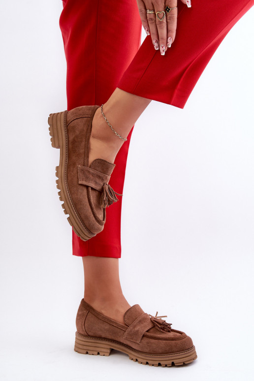 Zazoo 3469 Semišové mokasíny  se střapci hnědá Zazoo 3469 Semišové mokasíny  se střapci hnědá