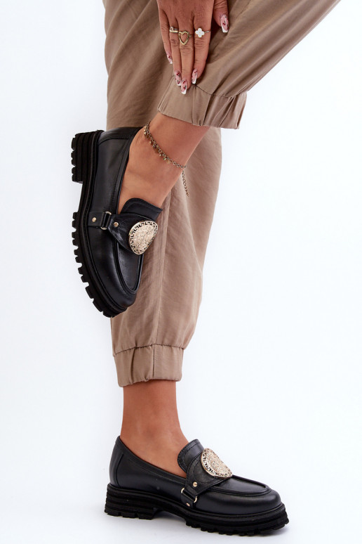 Zazoo 3485 Dámské mokasíny se zlatými detaily pravá kůže Zazoo 3485 Dámské mokasíny se zlatými detaily pravá kůže