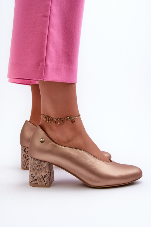 Elegantní styl  Obuv s podpatky  06422-25 zlaté barvy Elegantní styl  Obuv s podpatky  06422-25 zlaté barvy