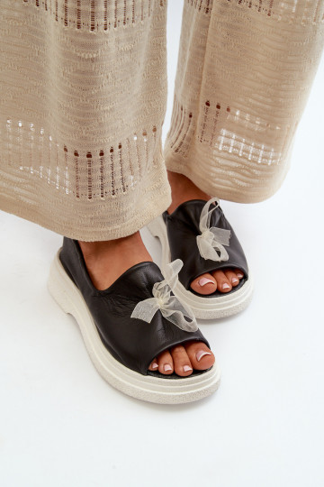 Zazoo 2939 Dámské sandály  se stuhami Černé