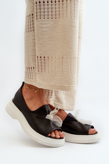 Zazoo 2939 Dámské sandály  se stuhami Černé 2