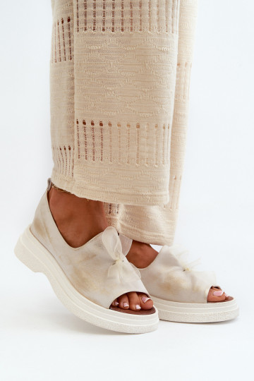 Zazoo 2939 Dámské sandály  se stuhami zlaté barvy Przecierany 2