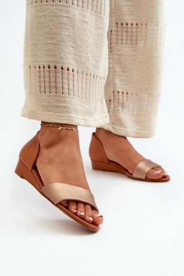 Dámské sandály  1971-68 hnědá-zlaté barvy