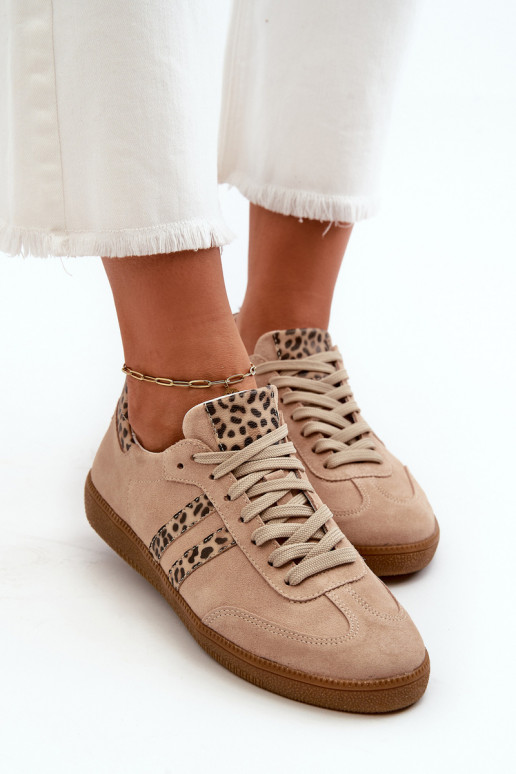 Zazoo N1068 ze semiše  Tenisky  béžové Zazoo N1068 ze semiše  Tenisky  béžové