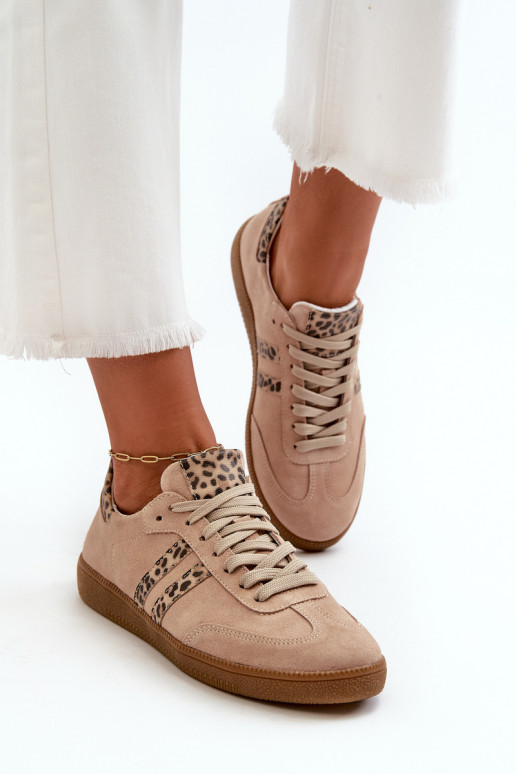 Zazoo N1068 ze semiše  Tenisky  béžové Zazoo N1068 ze semiše  Tenisky  béžové