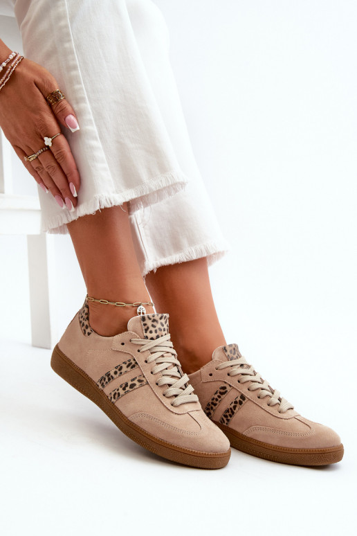 Zazoo N1068 ze semiše  Tenisky  béžové Zazoo N1068 ze semiše  Tenisky  béžové