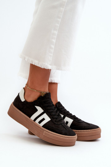 Zazoo N1095S2 Tenisky   s platformou Černé 2