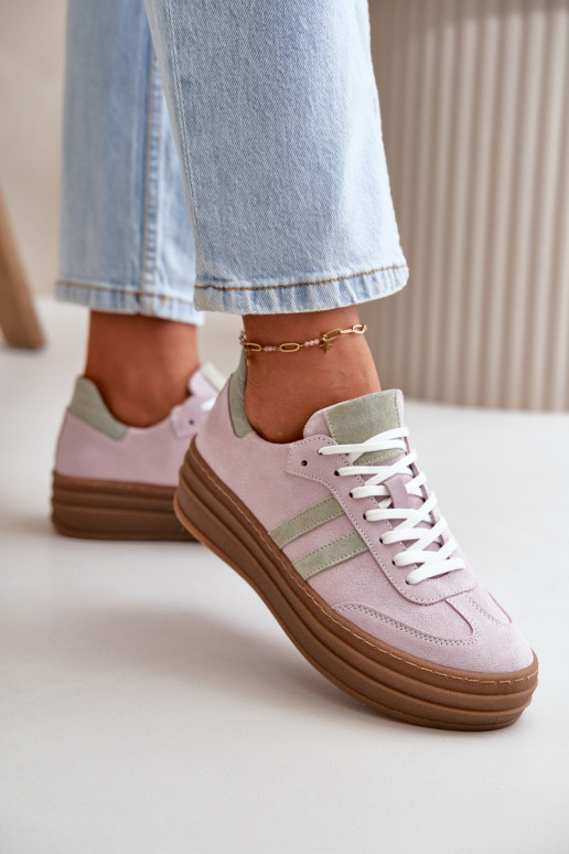 Zazoo N1068S4 Semišové tenisky s platformou Barva fialová Zazoo N1068S4 Semišové tenisky s platformou Barva fialová