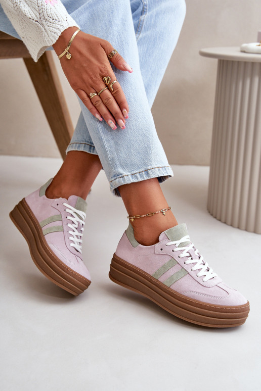 Zazoo N1068S4 Semišové tenisky s platformou Barva fialová Zazoo N1068S4 Semišové tenisky s platformou Barva fialová