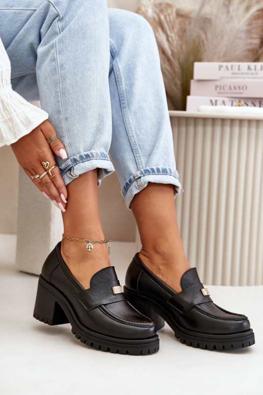 Zazoo 20168 Elegantní styl boty  s podpatky pravá kůže Černé Zazoo 20168 Elegantní styl boty  s podpatky pravá kůže Černé