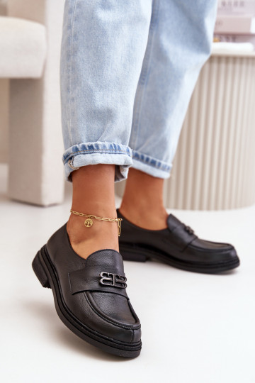 Zazoo 20174  Elegantní styl boty  s širokými podpatky Černé