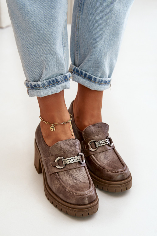 Zazoo 20175 boty  s podpatky pravá kůže béžové Zazoo 20175 boty  s podpatky pravá kůže béžové