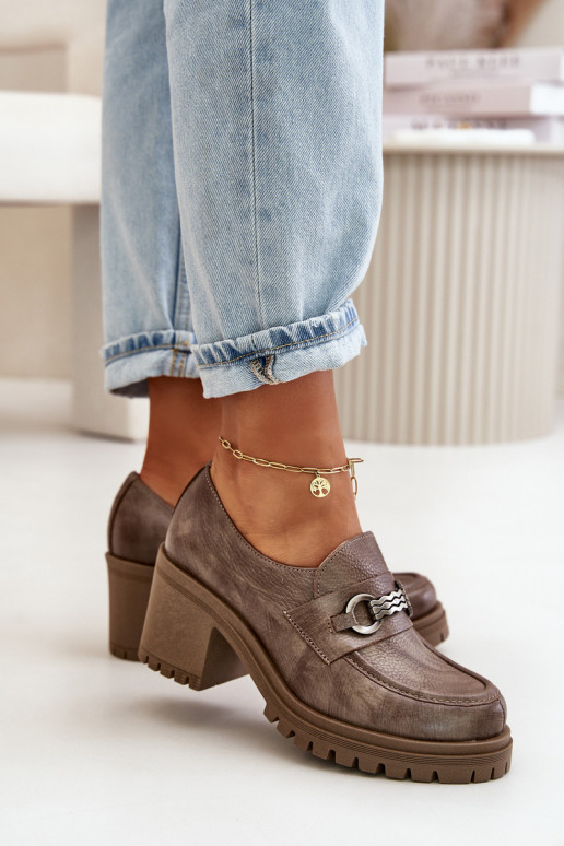 Zazoo 20175 boty  s podpatky pravá kůže béžové Zazoo 20175 boty  s podpatky pravá kůže béžové