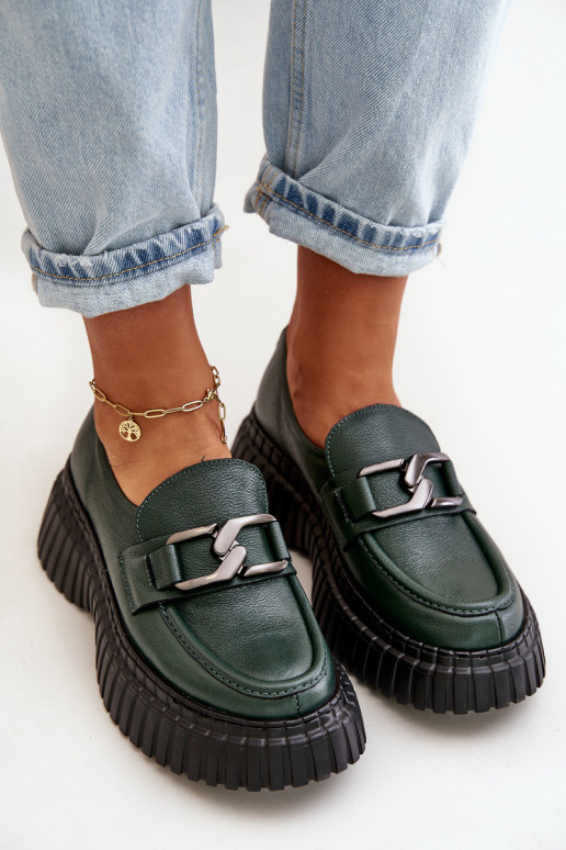 Zazoo 20176 boty Dámské mokasíny  khaki Zazoo 20176 boty Dámské mokasíny  khaki