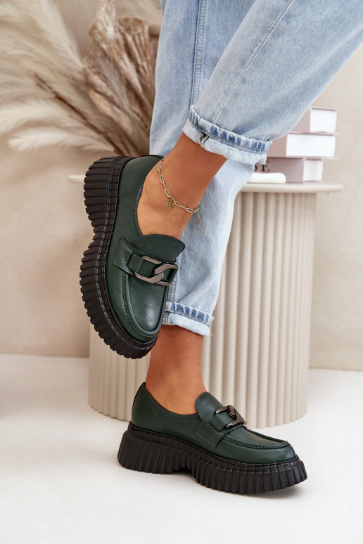 Zazoo 20176 boty Dámské mokasíny  khaki Zazoo 20176 boty Dámské mokasíny  khaki