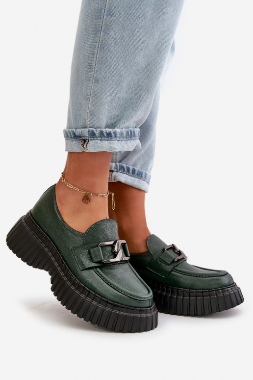 Zazoo 20176 boty Dámské mokasíny  khaki Zazoo 20176 boty Dámské mokasíny  khaki