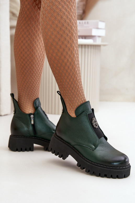 Zazoo 60451 Dámské podpatky s ornamenty khaki Zazoo 60451 Dámské podpatky s ornamenty khaki