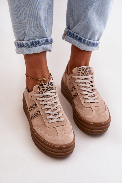 Zazoo N1068S4 Semišové tenisky s platformou se vzory leopardí kožešiny růžová Zazoo N1068S4 Semišové tenisky s platformou se vzory leopardí kožešiny růžová