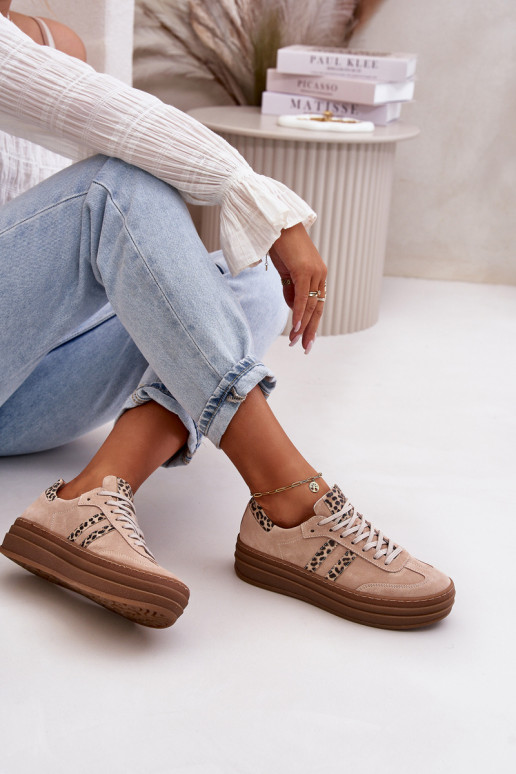 Zazoo N1068S4 Semišové tenisky s platformou se vzory leopardí kožešiny růžová Zazoo N1068S4 Semišové tenisky s platformou se vzory leopardí kožešiny růžová