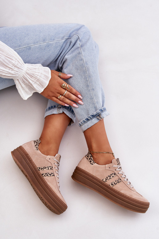 Zazoo N1068S4 Semišové tenisky s platformou se vzory leopardí kožešiny růžová Zazoo N1068S4 Semišové tenisky s platformou se vzory leopardí kožešiny růžová