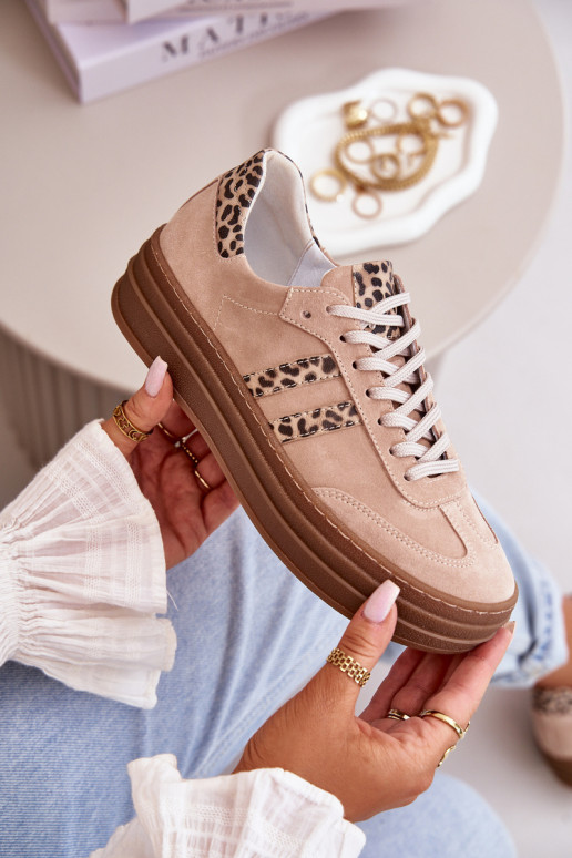 Zazoo N1068S4 Semišové tenisky s platformou se vzory leopardí kožešiny růžová Zazoo N1068S4 Semišové tenisky s platformou se vzory leopardí kožešiny růžová