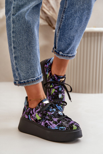 tenisky s platformou  06191-05 Barva fialová