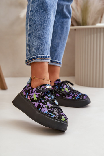 tenisky s platformou  06191-05 Barva fialová 2