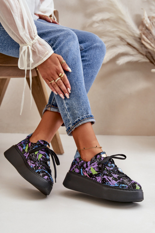 tenisky s platformou  06191-05 Barva fialová  tenisky s platformou  06191-05 Barva fialová