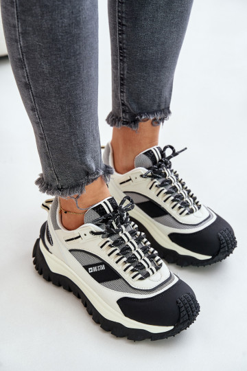 Tenisky  s platformou Big Star OO274A220 HI-POLY SYSTEM Bílá-Černé 2