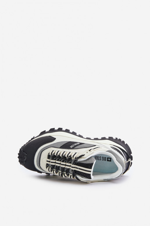 Tenisky  s platformou Big Star OO274A220 HI-POLY SYSTEM Bílá-Černé  Tenisky  s platformou Big Star OO274A220 HI-POLY SYSTEM Bílá-Černé