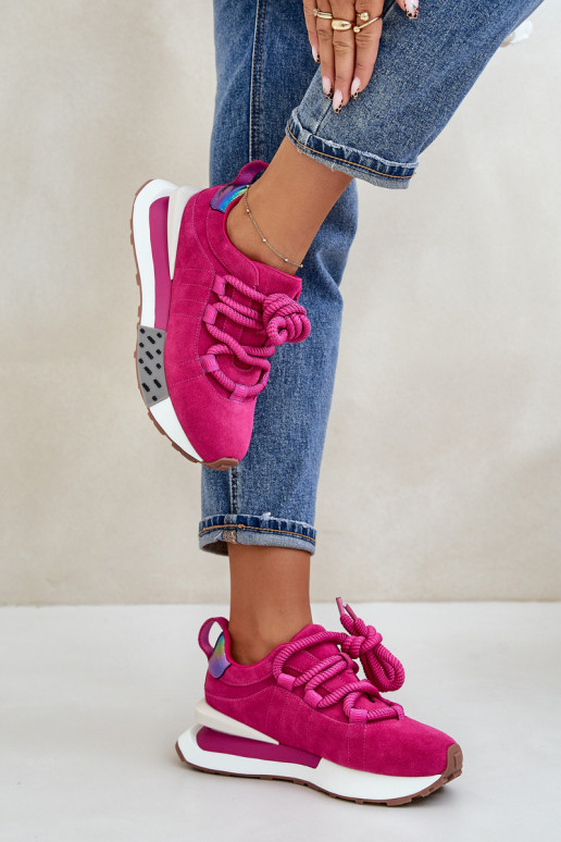 ze semiše Tenisky  s platformou Z Grubym m Artiker 55C0086 růžová ze semiše Tenisky  s platformou Z Grubym m Artiker 55C0086 růžová