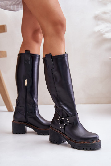 dámské dlouhé boty   3432 Černé