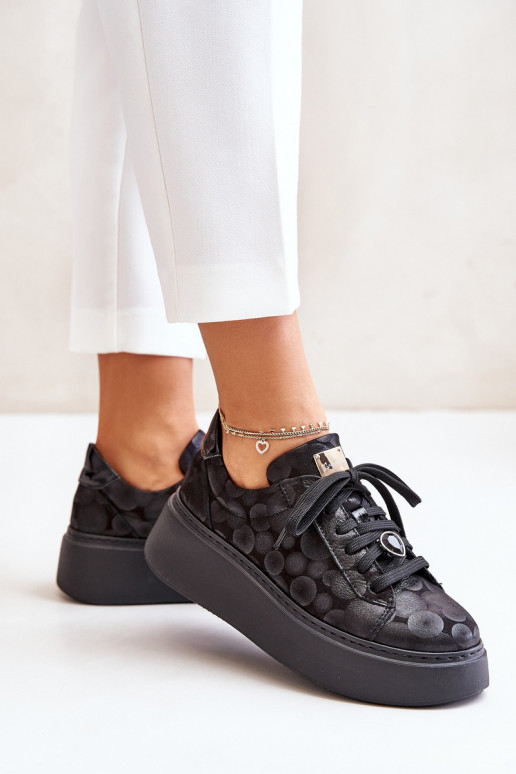 tenisky s platformou  06191-42 Černé  tenisky s platformou  06191-42 Černé