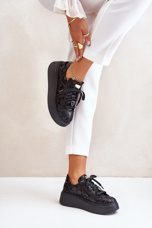 tenisky s platformou  06191-42 Černé  tenisky s platformou  06191-42 Černé