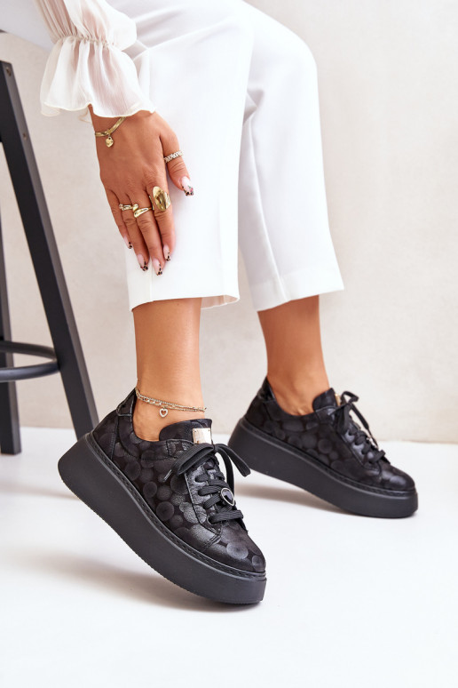 tenisky s platformou  06191-42 Černé  tenisky s platformou  06191-42 Černé