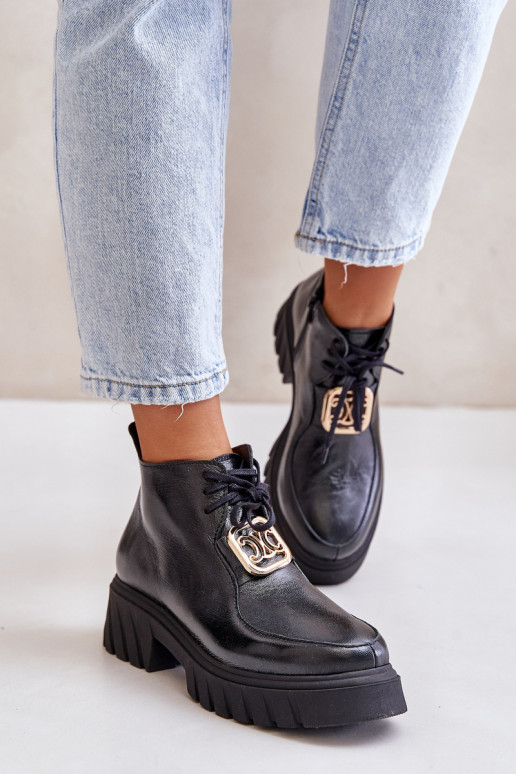 Zazoo 2952 Dřeváky se zlatými detaily Černé Zazoo 2952 Dřeváky se zlatými detaily Černé