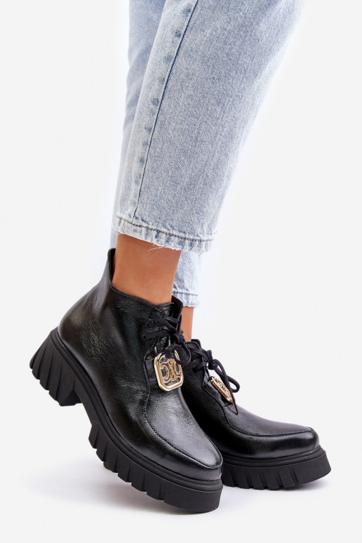 Zazoo 2952 Dřeváky se zlatými detaily Černé Zazoo 2952 Dřeváky se zlatými detaily Černé