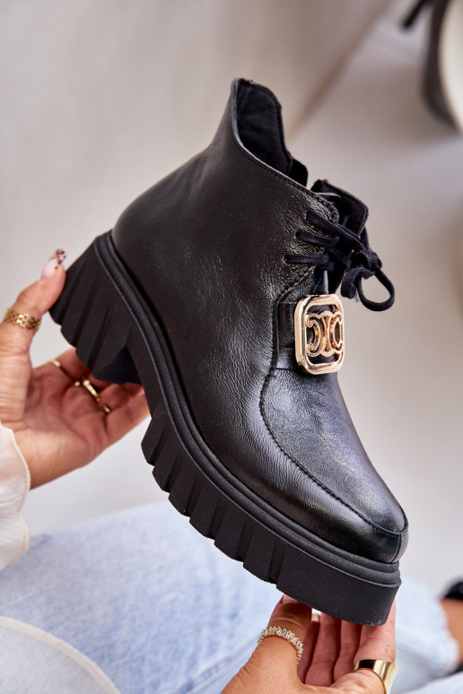 Zazoo 2952 Dřeváky se zlatými detaily Černé Zazoo 2952 Dřeváky se zlatými detaily Černé