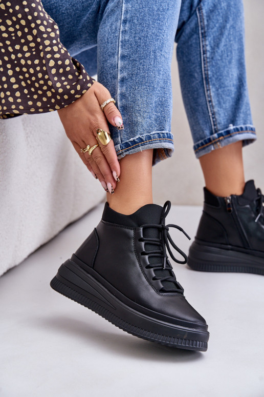 tenisky s platformou Artiker 55C1041 Černé   tenisky s platformou Artiker 55C1041 Černé