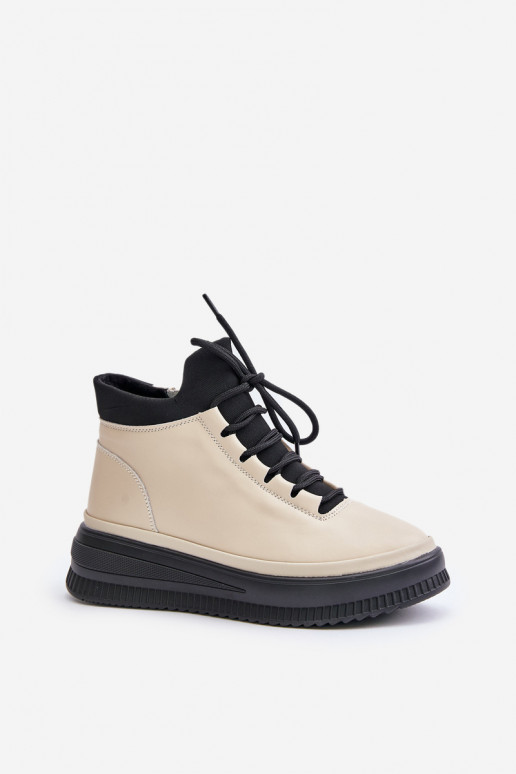 tenisky s platformou Artiker 55C0554 béžové   tenisky s platformou Artiker 55C0554 béžové