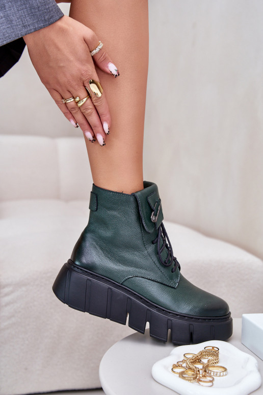 Zazoo 60511 Dřeváky  s platformou zateplené khaki