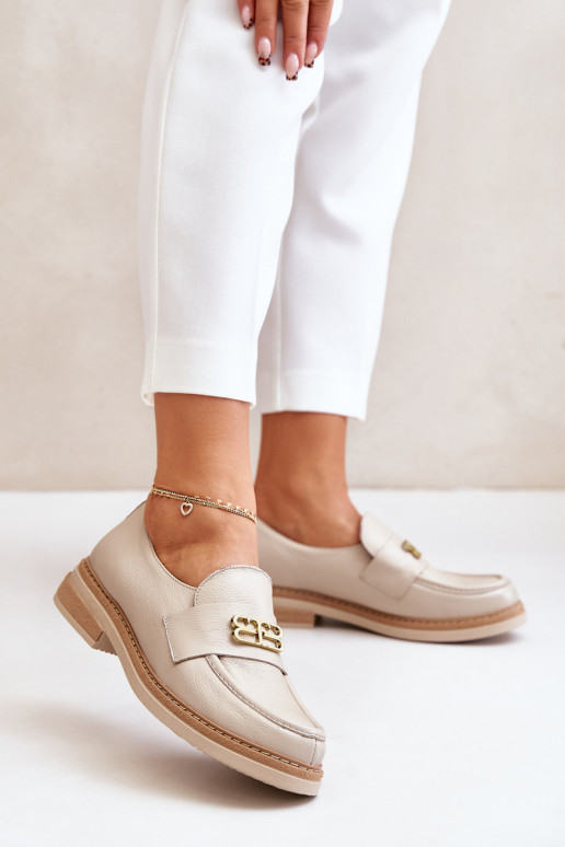 Zazoo 20174  Elegantní styl boty  s širokými podpatky béžové Zazoo 20174  Elegantní styl boty  s širokými podpatky béžové