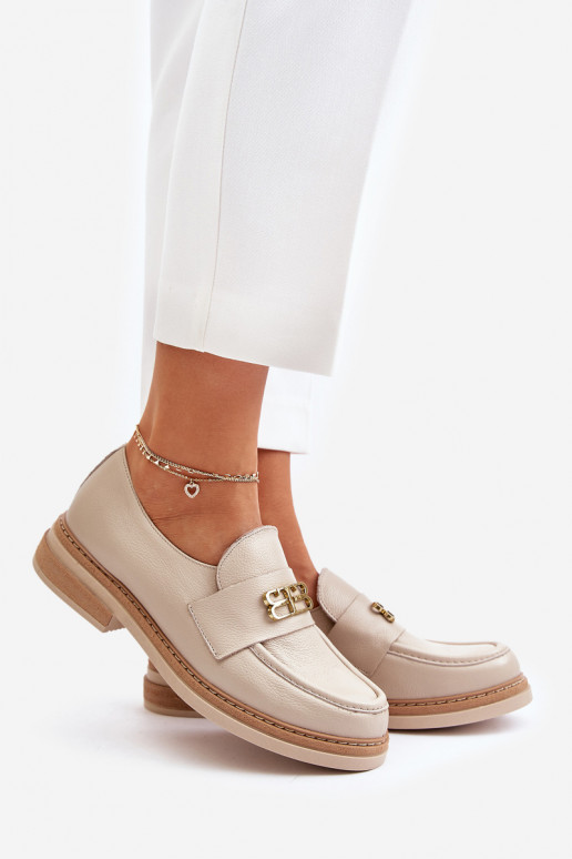 Zazoo 20174  Elegantní styl boty  s širokými podpatky béžové Zazoo 20174  Elegantní styl boty  s širokými podpatky béžové