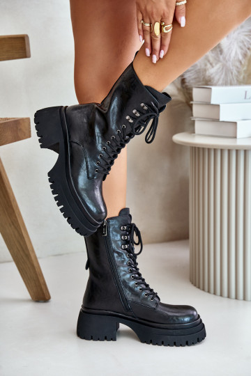 Dřeváky Dámské boty  zateplené GOE OO2N4121 Černé